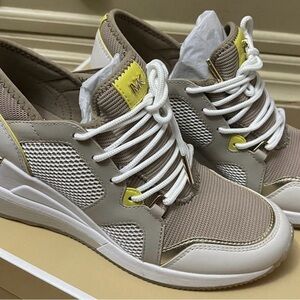 Michael Kors Beige and Yellow Athletic Shoes